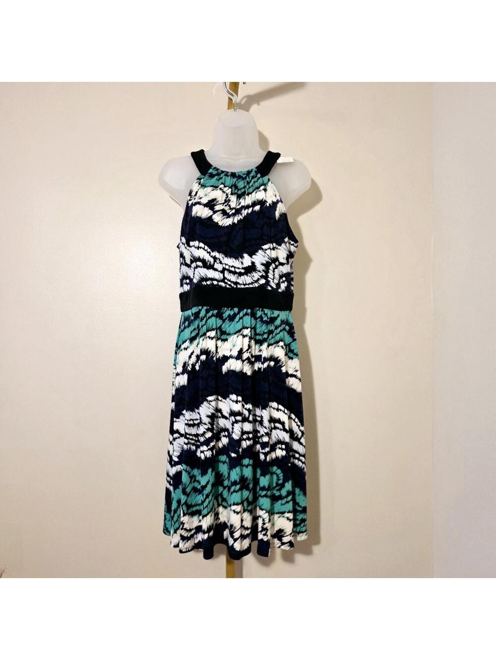 Max & Cleo Bohemian Sleeveless Emerald Tie Dye Dress Sz 10
